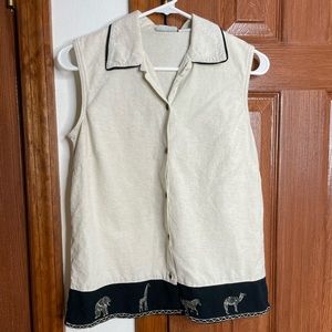 Safari themed cotton blouse